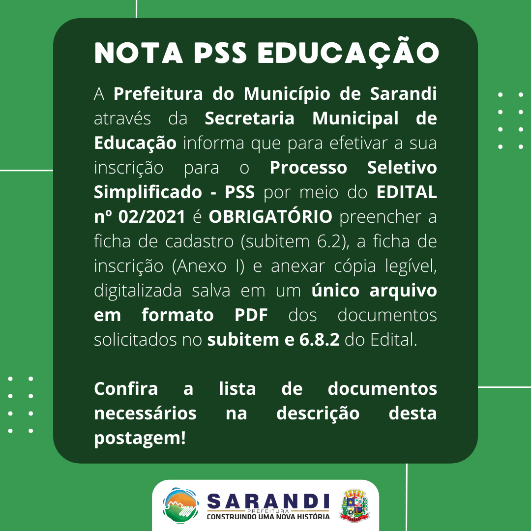 Nota do Processo Seletivo Simplificado